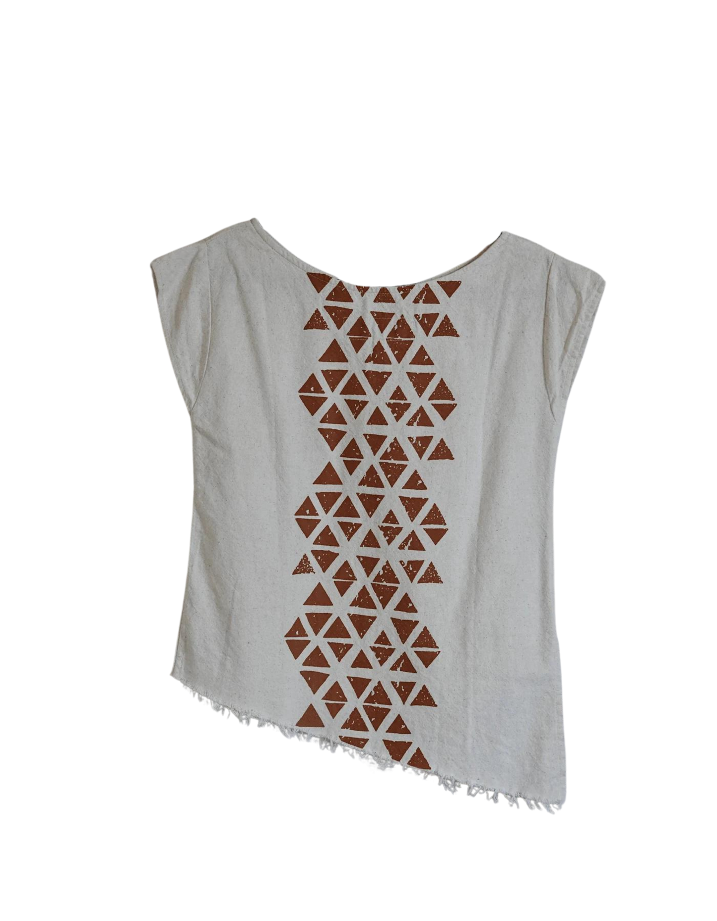 Chintamani Alchemistry | DISCONTINUED | Asymmetrical Beige Linen Geometric Top