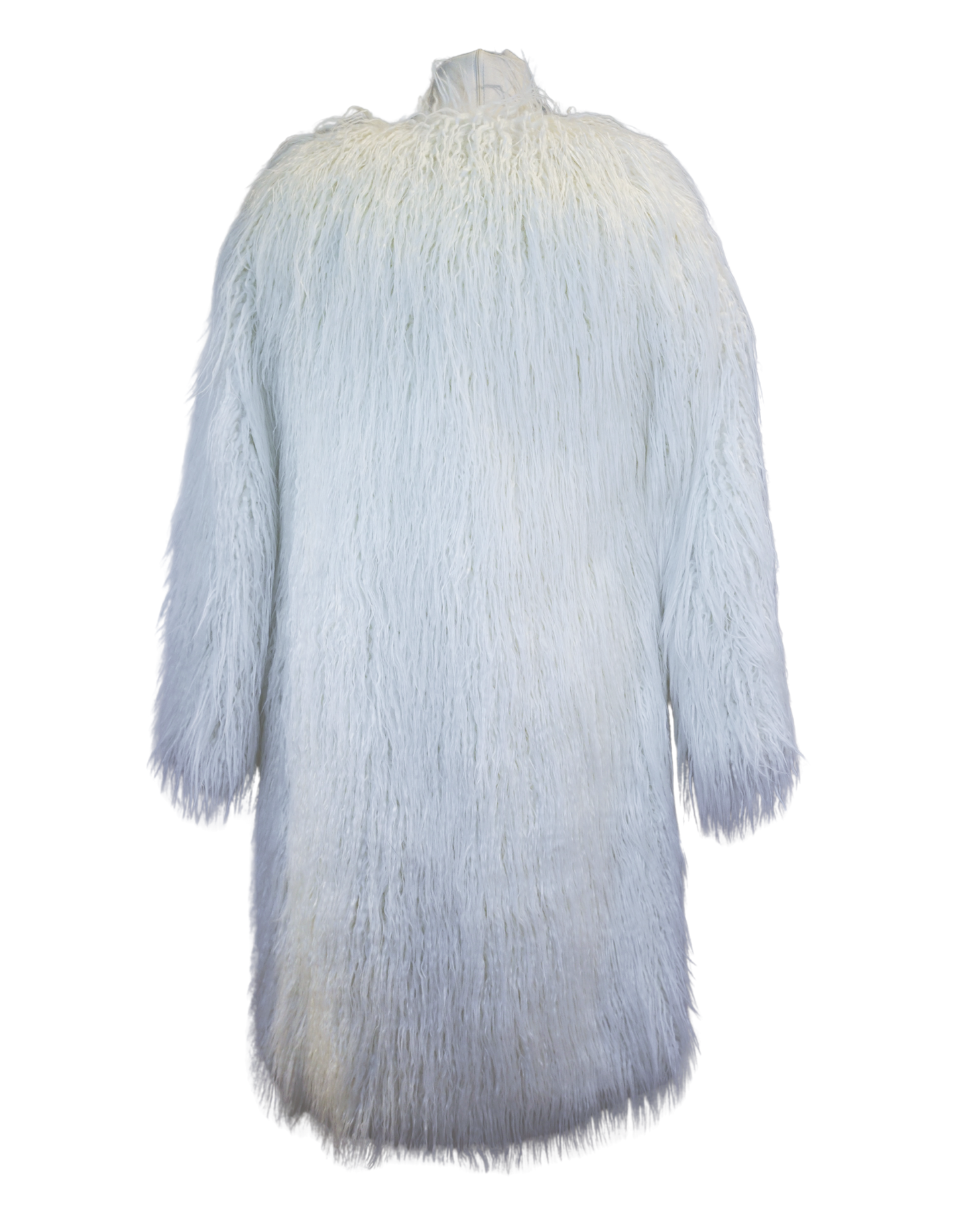 Chic Mid-Thigh White Faux Fur Coat