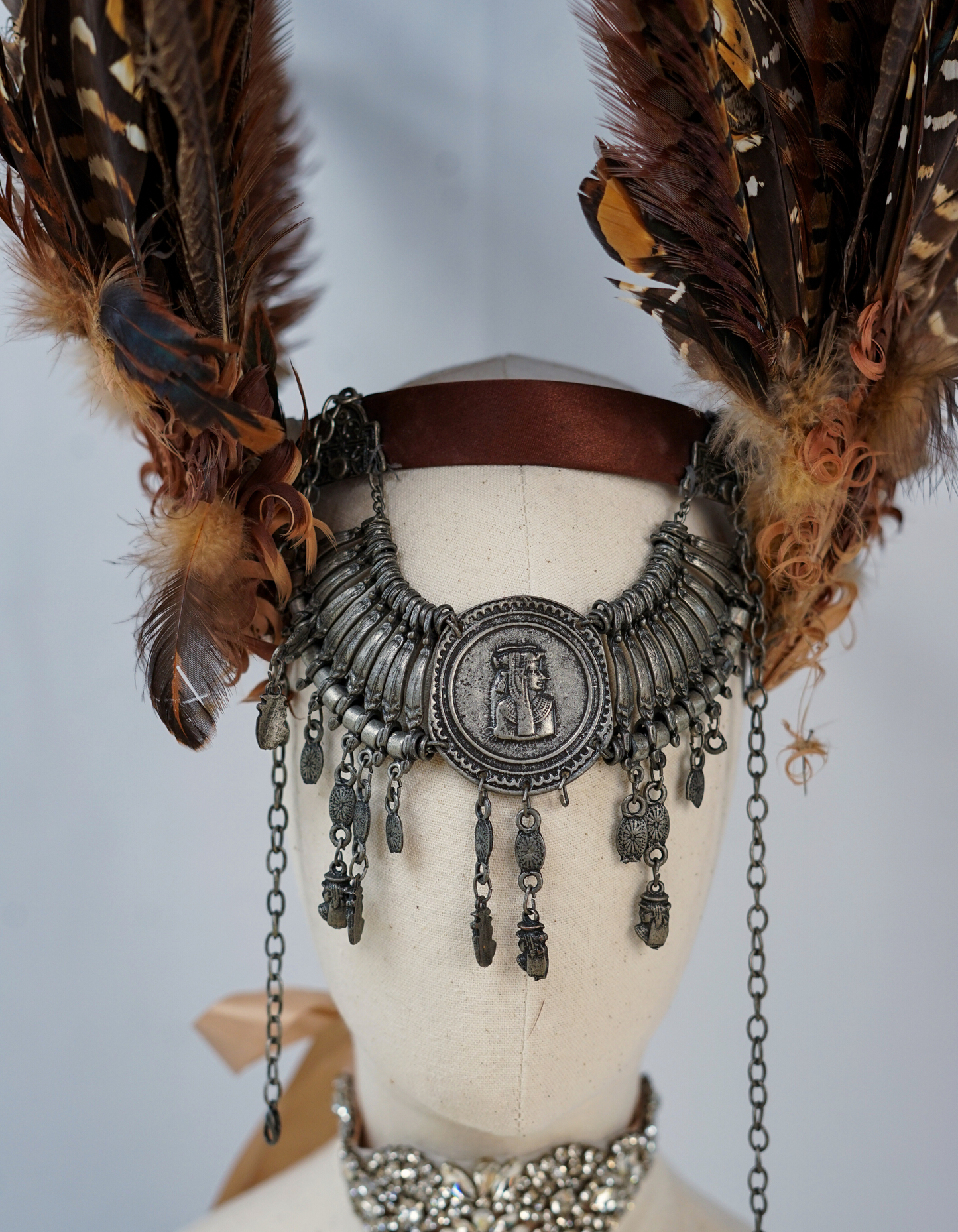 Burning Man Headpiece | Large Feathered Festival Costume Headpiece