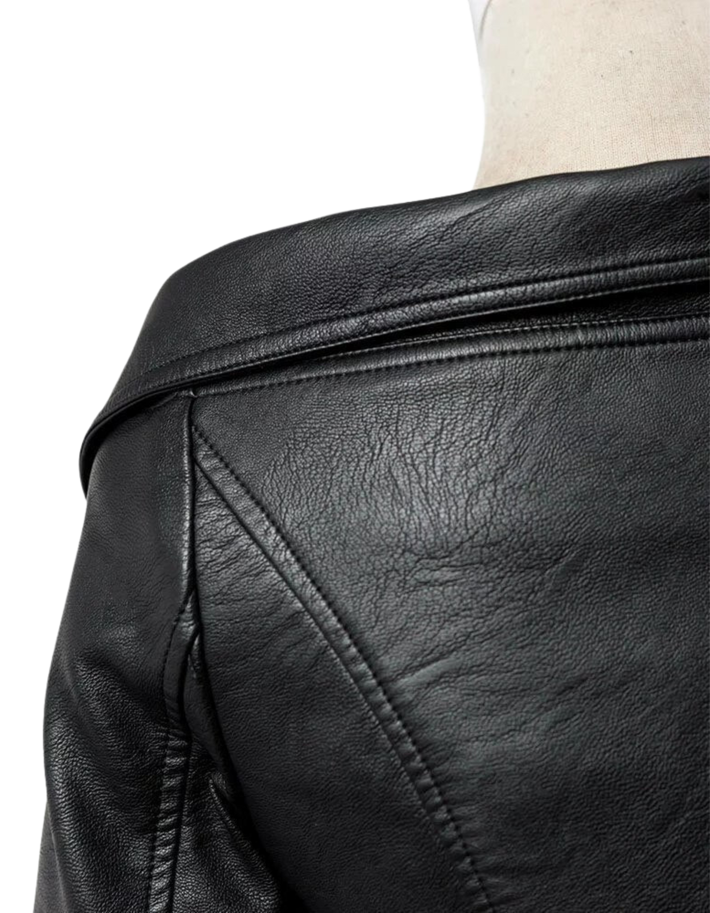 IAMC | Off Shoulder Leather Jacket