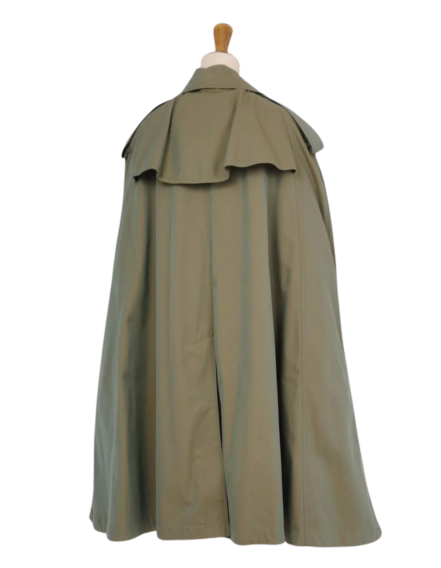 Burberry Olive Cotton Trench Coat Cape Poncho