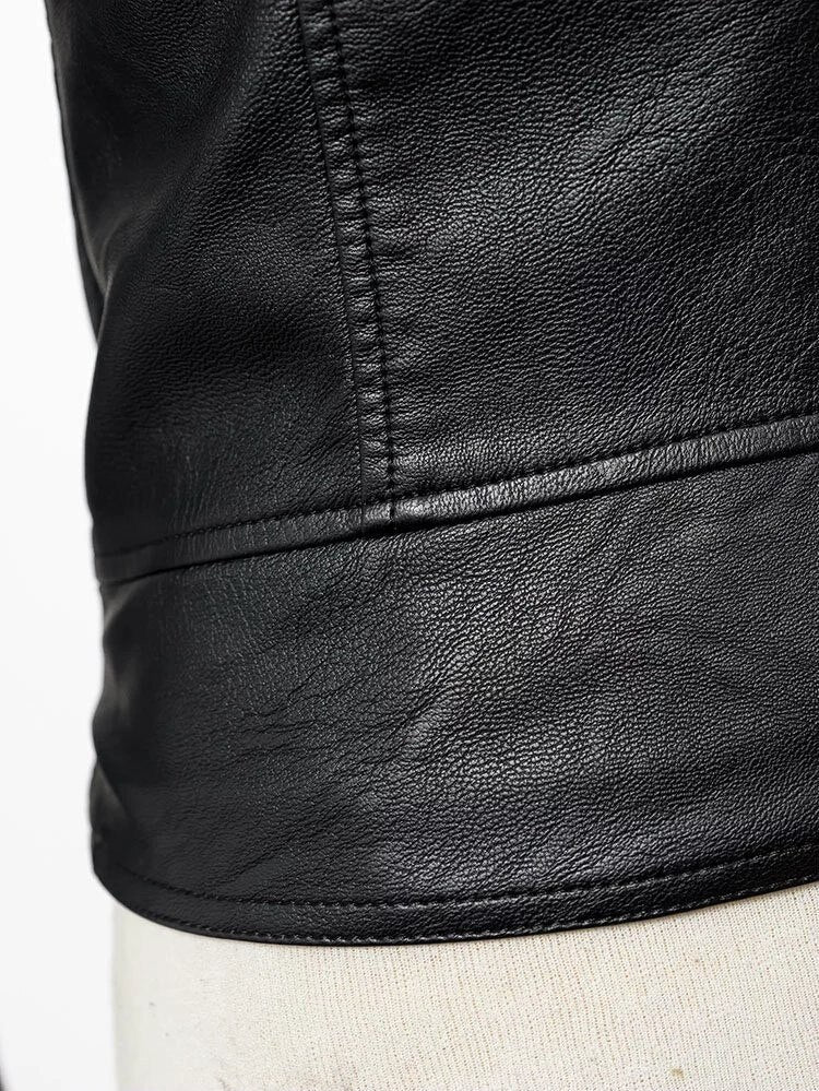 IAMC | Off Shoulder Leather Jacket